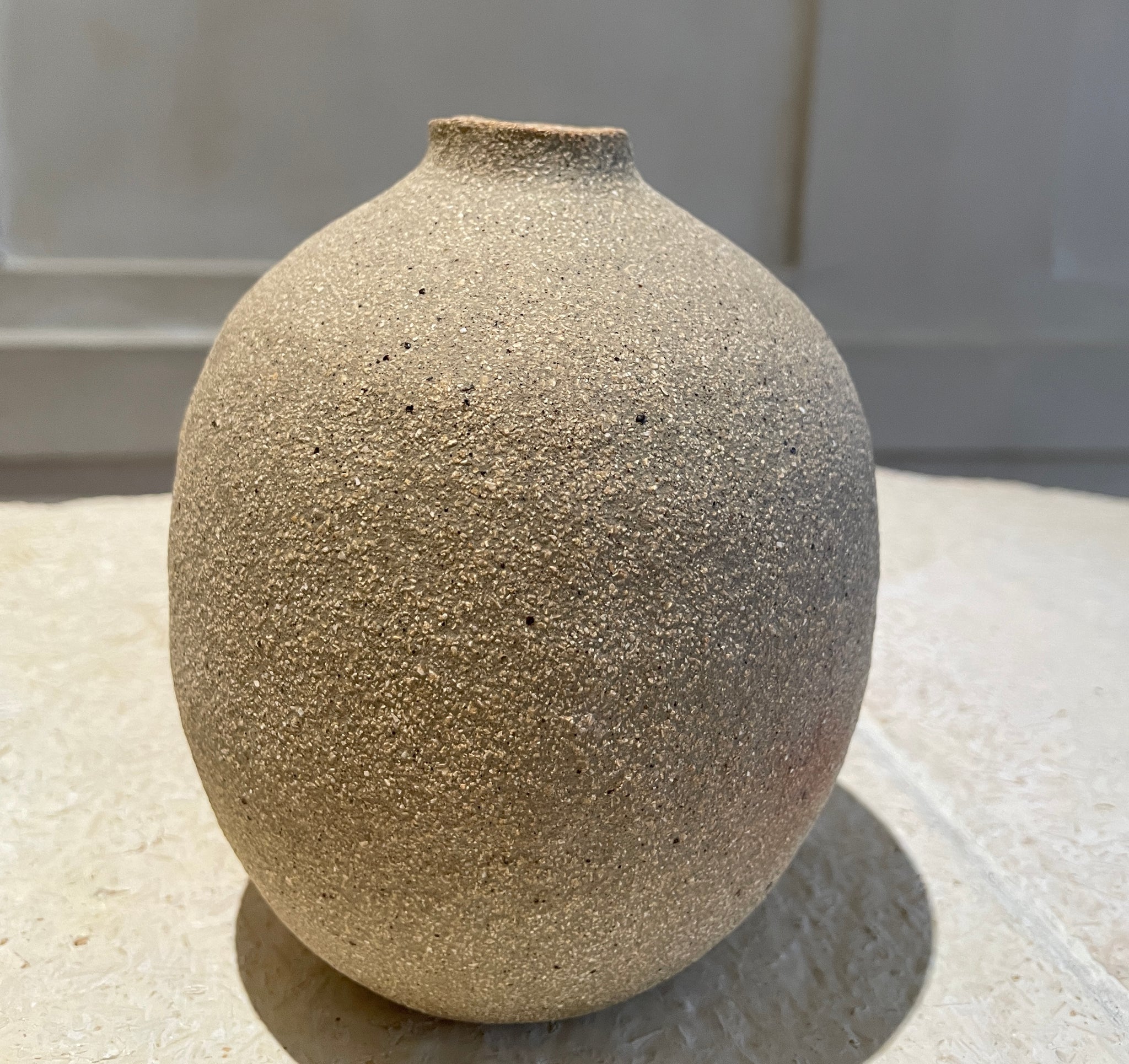 Modern Potter Hand Built Sandy Vessel